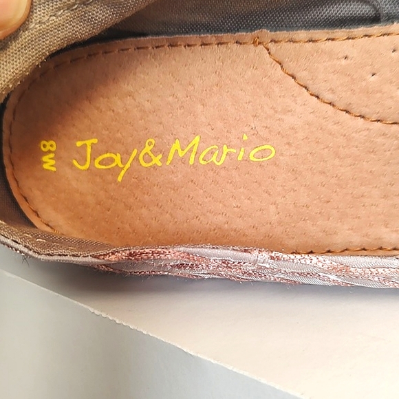 Joy and Mario Womens Satin Champagne/Pink /Wedge Slip On Espadrilles /Size 8 - Picture 5 of 7